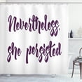 thumbnail image 1 of Ambesonne Feminist Shower Curtain, Monochrome Calligraphy, 69"Wx70"L, Eggplant White, 1 of 3