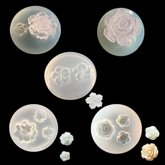 Eosunjian Flower Rose Shape Epoxy Resin Silicone Mold DIY Jewelry Hairpin Making Decor