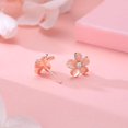 thumbnail image 5 of Solid 925 Sterling Silver Plumeria Flower Stud Earrings for Women Teens Crystal Flower Stud Earrings, 5 of 13