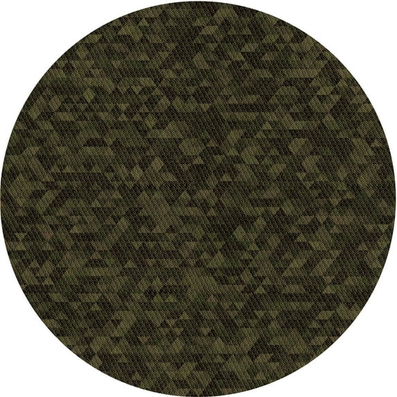 Ahgly Company Machine Washable Indoor Round Transitional Dark Brown Area Rugs, 8' Round