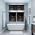 thumbnail image 3 of Spring Floral Kitchen Curtains Sets for Windows 24 Inch Length, Black Farmhouse Botanical Watercolor Rod Pocket Window Treatments Tier Curtains and Valances Set for Bedroom/Bathroom, 3 of 8