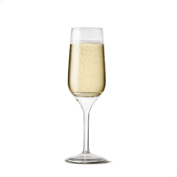TOSSWARE Ensemble de 12 Verres à Champagne en Plastique Recyclables, Incassables et Transparents