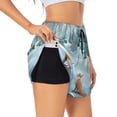 thumbnail image 1 of Balery Gnome And Red Fox Fishing Pantalones cortos deportivos para mujer con forro y dos bolsillos, elásticos, para entrenamiento, gimnasio, yoga-XX-Large, 1 of 7