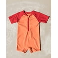 thumbnail image 3 of Leveret Kids Baby Boys Girls One Piece Rashguard UPF 50+ Solid Red/Orange Size 12-18 Months, 3 of 5