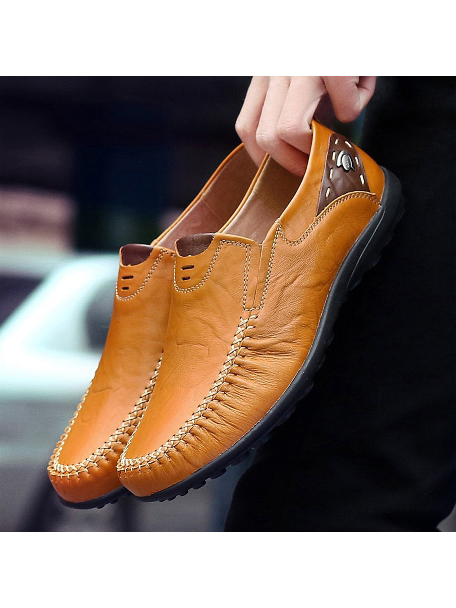 2019 New Loafers Shoes Handsome Comfortable Brand Men Shoes,Orange,12.5