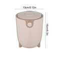 thumbnail image 3 of AuroraX 1.5L Desk Small Trash Can with Push-Button Lid Pink Stylish Round Garbage Container Basket Plastic Minimalist Garbage Bin for Dormitory Bedroom Office, 3 of 6