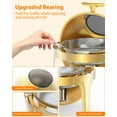 thumbnail image 4 of Towallmark 6.3 Quart Round Roll Top Chafing Dish Buffet Set, Stainless Steel Buffet Food Warmer Servers Chafer for Catering with Glass Window for Party Wedding Banquet Graduation Event, Gold, 4 of 8