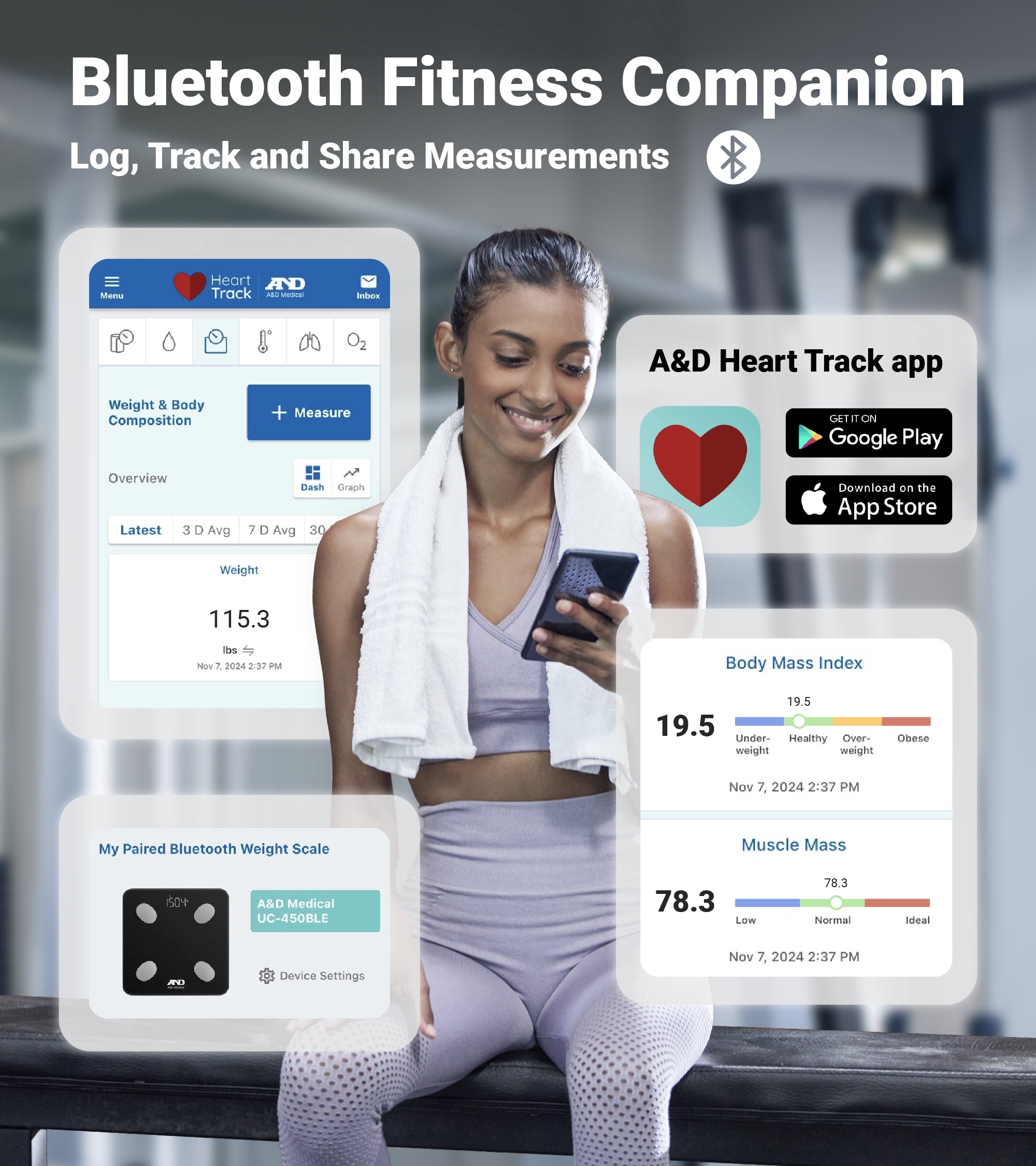 Body Composition Scale UC-450BLE with Bluetooth