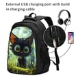 thumbnail image 2 of Fuzoiu Cute Big-Eyed Black Cat Print USB Backpack with Charging Port,Laptop Backpack,Business Travel Durable Laptops Backpack, for School, Work, Travel & Outdoor Activities, 2 of 7
