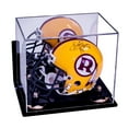 thumbnail image 1 of Mini Football Helmet Display Case (not full size) - - Clear Acrylic Plexiglass with Wall Mount, Mirror and Gold Risers (A003-GR), 1 of 3