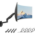 thumbnail image 1 of TEMOGU-Monitor Support Mural pour Écrans ultra-Larges de 17 à 49 Pouces, Support de Moniteur Simple Robuste Supporte 44 lbs, Bras de Moniteur Mural à Ressort à Gaz Entièrement Réglable, 75x75/100x100mm VESA (gswm001TG-p), Noir, 1 of 4