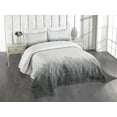 thumbnail image 3 of Ambesonne Forest Quilted Bedspread Set 3 Pcs, Wilderness Theme Foliage, King Size, Pale Grey Dark Grey, 3 of 5