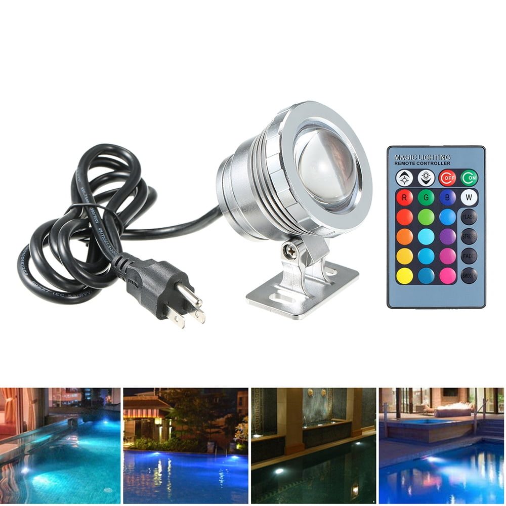RGB 10LEDs Underwater Light 16Color Remote Control Waterproof Swimming Pool Lamp 