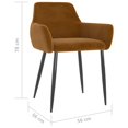 thumbnail image 4 of vidaXL Dining Chairs 4 pcs Brown Velvet, 4 of 5