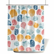 Shower Curtains for Bathroom-72"x72",Summer Colorful Sea Shells Waterproof Bath Curtain Grommet Shower Curtain Set with Hooks,Coastal Ocean Beach Theme Washable Bath Accessories