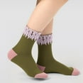 thumbnail image 2 of Xijirk Fringe Lace Crew Socks Color Block Cotton Ankle Socks Size:5-8 Years, 2 of 5