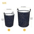 thumbnail image 3 of Picia Copper-Gold Gloss Outline Navy Dark Blue Large Laundry Basket, Waterproof, Freestanding Laundry Hamper, Collapsible Tall Clothes Hamper with Extended Handles-Small, 3 of 8