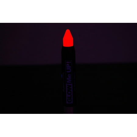 Paint Glow UV Blacklight Reactive Make Up Body Paint Stick- Neon Red, Neon colored in normal light- Glows under blacklight By PaintGlow,USA
