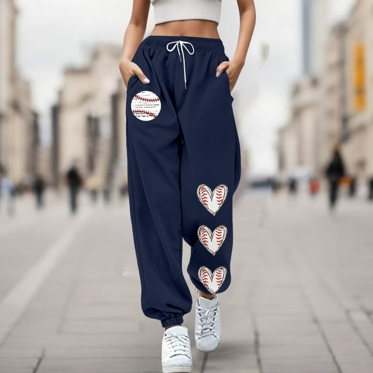 Women s Relaxed Fit French Terry Sweatpant High Waisted Joggers Pants Yoga 90S Goth Baggy Casual Trousers Baggy Jogger Pants Sweatpants Women Petite Fall Clothes for Women Walmart