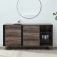 thumbnail image 3 of Contemporary 2-Door Smoked Glass Shelf Sideboard in Gray Wash, 3 of 9