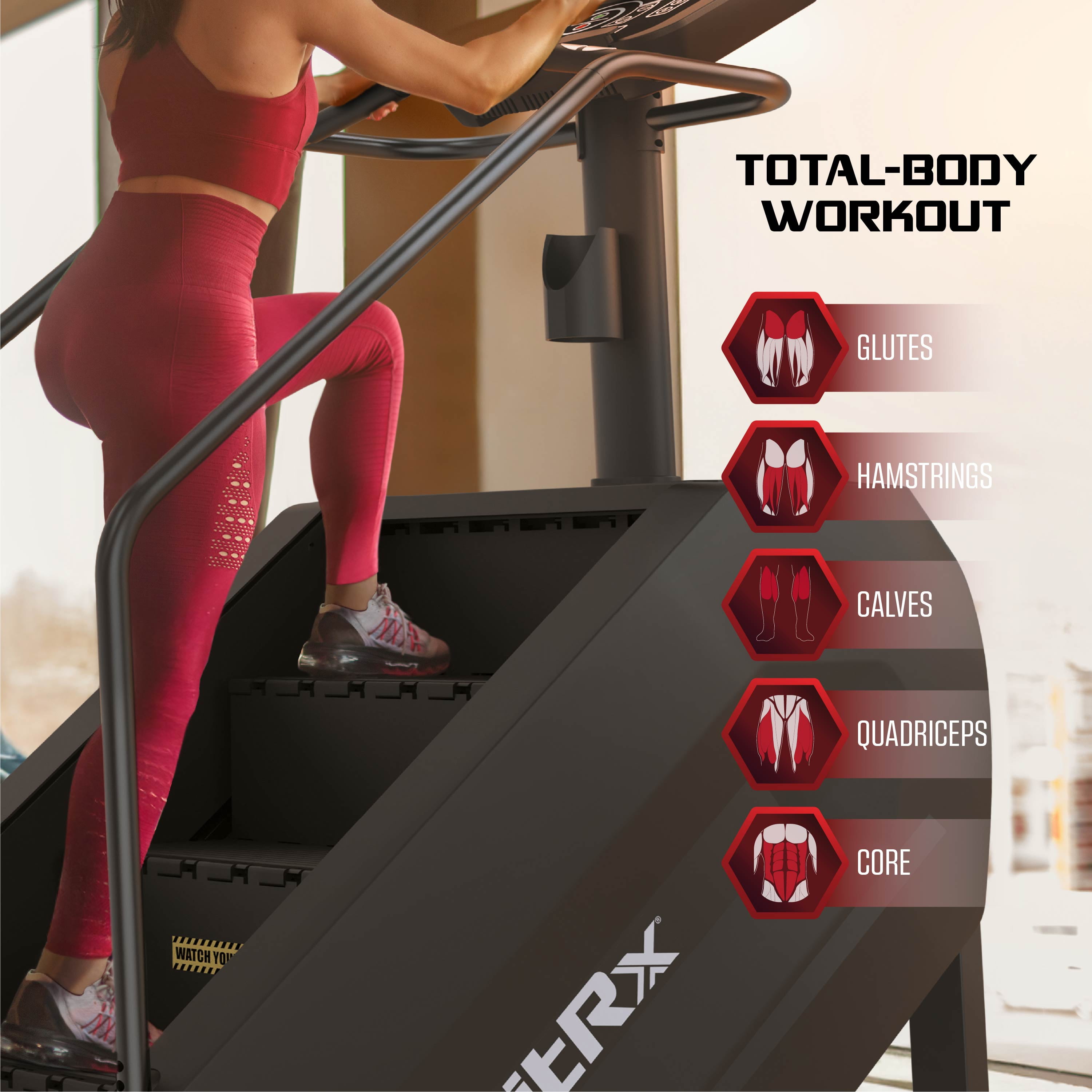 FitRx Stair Stepper, Summit Stair Climber Exercise Machine with LCD Display and 330 lb Capacity