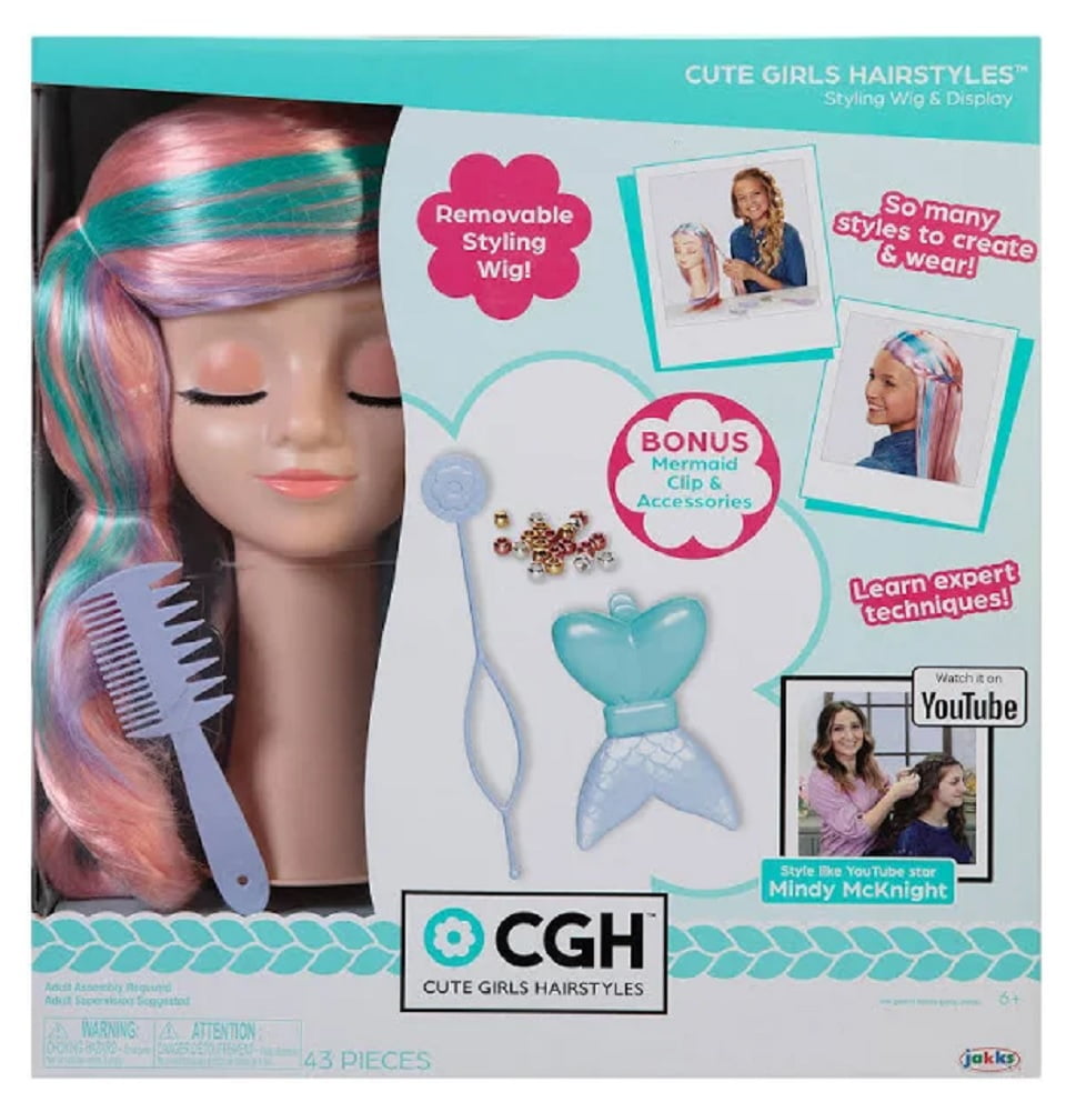 CGH Cute Girls Hairstyles Wig with Display Form - Caucasian with Straight Hair