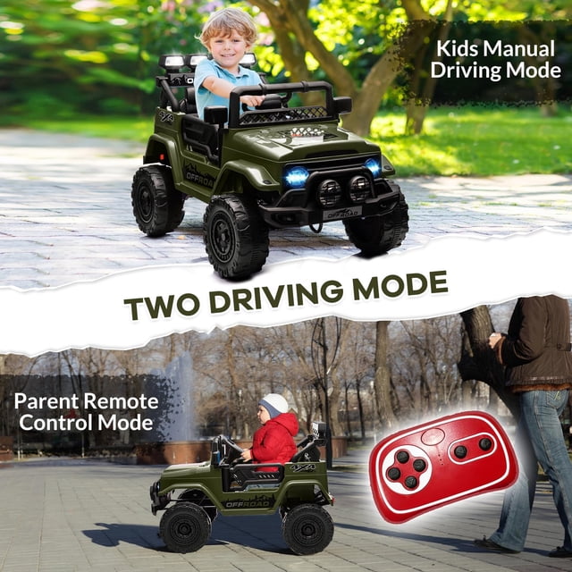 EDTara 12v Ride On Toys, Electric Car for Kids Ages 3–8, Parent Remote Control Included, Single Seat, Rechargeable Battery, Led Lights, and Built-In Music for Extra Fun