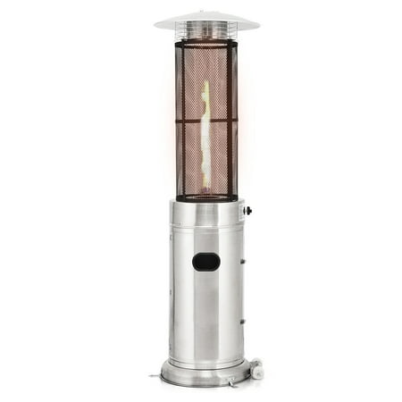 41000 BTU Patio Heaters Stainless Steel Round Propane Glass Tube Flame
