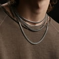 thumbnail image 4 of ChainsHouse Mens Stainless Steel Necklaces Chain Necklace for Men Women 7mm Width Silver Cuban Link Chains Jewelry Gifts, 18/20/22/24/26/28/30 inch, 4 of 10