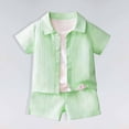 thumbnail image 4 of KDFJPTH Outfit Sets for Toddler Graduation Boys Casual Short Sleeve Shirt Shorts Two Piece Play Kids Clothing Sets, 4 of 4