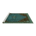 thumbnail image 2 of Ahgly Company Machine Washable Indoor Square Persian Turquoise Blue Traditional Area Rugs, 5' Square, 2 of 4