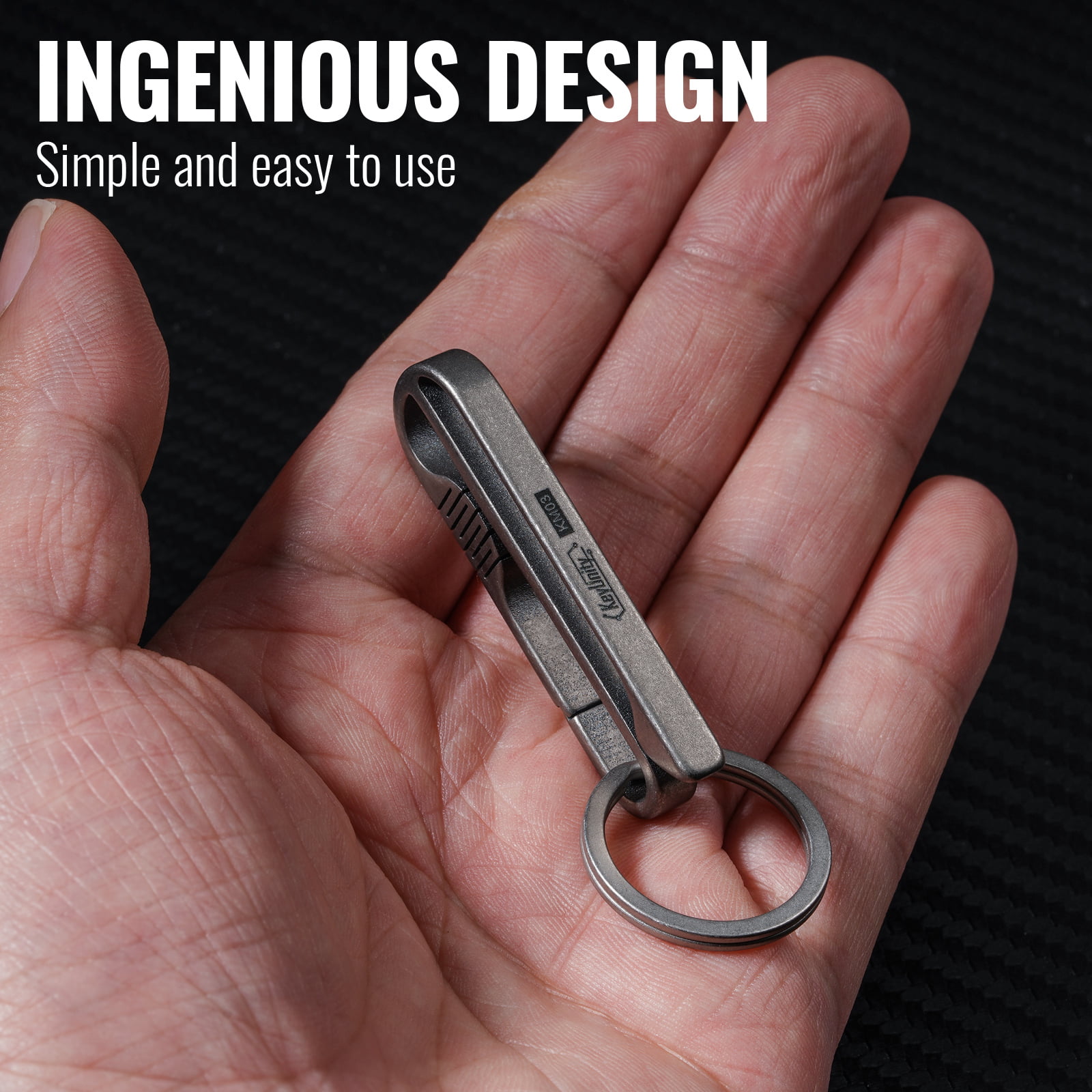 GENEMA Ultra Lightweight Titanium Alloy Keychain with Key Ring Carabiner  Car Key Chains
