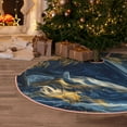 thumbnail image 5 of Xecao Golden Fantasy Landscape Pattern Christmas Tree Skirt Round Xmas Tree Mat Base Cover for Holiday Home Decorations-36", 5 of 6