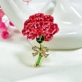 thumbnail image 2 of Elegante broche de cristal para mujer, alfileres de broche de flor rojo y rosa, alfileres de solapa de aleación Hugo Pin de broche de flor de clavel, 2 of 10