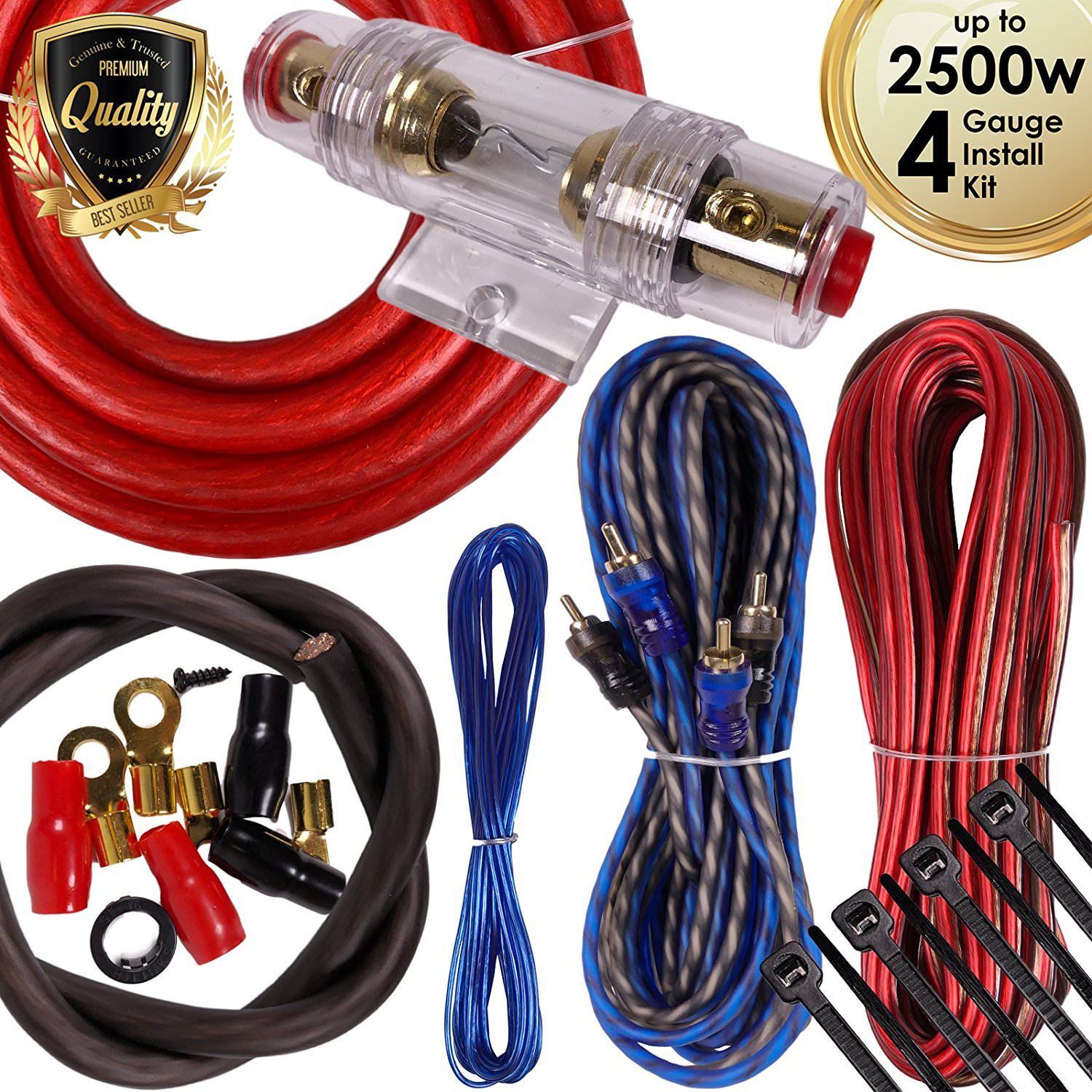 Gravity 8 Gauge 1500W Car Amplifier Installation Wiring Kit PK2 Red