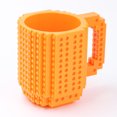 thumbnail image 1 of Tazas de café de ladrillo para construir, taza novedosa de bricolaje con bloques de construcción, regalos creativos para niños, hombres, mujeres, cumpleaños, Navidad, naranja, 1 of 5