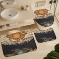 thumbnail image 6 of Rocky Mountains with The Sun And Clouds 4 Piece Shower Curtain Sets Non-Slip Rugs and Toilet Mat Lid Rug Accessories Mountain Nature Landscape Forest Waterproof Fabric Bath Curtains for Bathtub Decor, 6 of 8