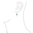 thumbnail image 3 of Bling Jewelry Womens Gemstone Created Blue Opal Dolphin Dangle Gemstone Earrings in Sterling Silver, 3 of 4