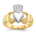 thumbnail image 1 of Diamond2Deal 14K Men's Two-tone Gold Claddagh Ring Size 9, 1 of 7
