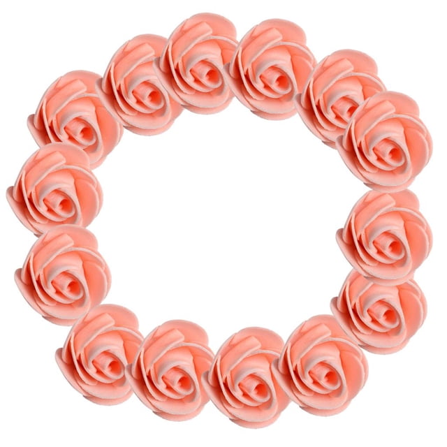 100 cabezas de rosa de espuma PE, flores de rosa artificiales para decoración de bodas DIY Champán rosado