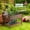 Brown#8, variant on Outdoor Garden Arch Outsunny Raised Garden Bed with 8 Grow Grids, Wooden Outdoor Plant Box Stand with Folding Side Table and Wheels, 49" x 21" x 34", for Vegetables, Flowers, Herbs, Brown,Wooden Gard