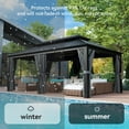 thumbnail image 3 of Aoxun 12'x20' Hardtop Gazebo, Outdoor Galvanized Steel Double Roof Canopy with Netting and Curtains for Garden, Patio, Lawns, Gray, 3 of 8