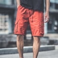 thumbnail image 6 of Thousandth Streetwear Cargo Shorts Men Vintage Elastic Waist Everyday Shorts Drawstring Casual Work Shorts Breathable Fashion Summer Shorts for Men, 6 of 8