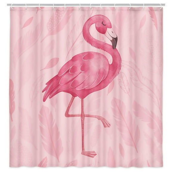 Pink Shower Curtain, Cute Flamingo Shower Curtains for Bathroom, Modern Art Boho Bath Curtains, Pink Bathroom Accessories Set 72 X 72 Inches