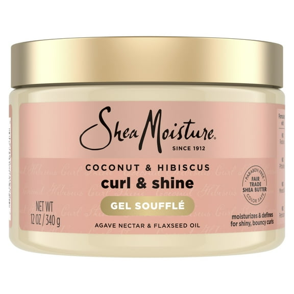 SheaMoisture Hair Curling Gel Souffle Coconut & Hibiscus, 12 oz