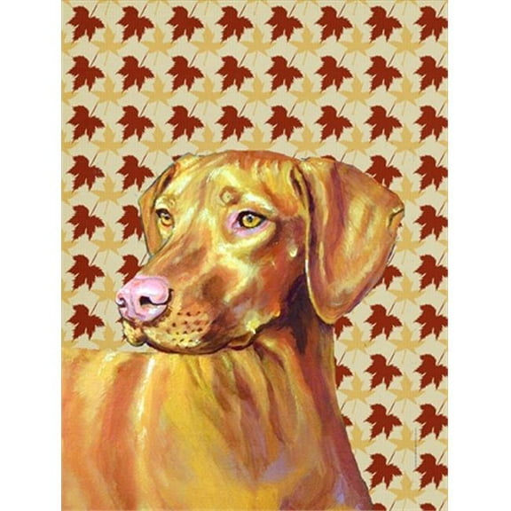11 x 15 In. Vizsla Fall Leaves Portrait Flag, Garden Size