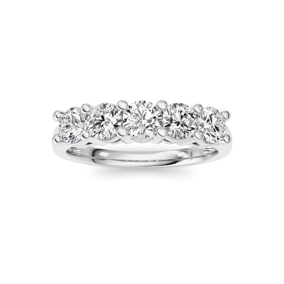Fireborn Round-Shaped Diamond, Sterling Silver Ring for Women, 1 CTW, 1.72 g, 14K White Gold