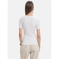thumbnail image 2 of Women's Summer Scoop Neck Short Sleeve T-Shirts Ribbed Knit Slim Fitted Casual Basic Top, 2 of 6