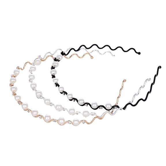 Raindrops Elegant Headband Set, 3 Pieces Assorted Colors for Women and Girls, Perfect for Special Occasions and Daily Wear