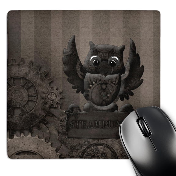 3dRose, Decorated brown steam punk owl with clockworks, MousePad